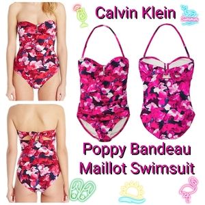 Calvin Klein Poppy Bandeau Maillot Swimsuit